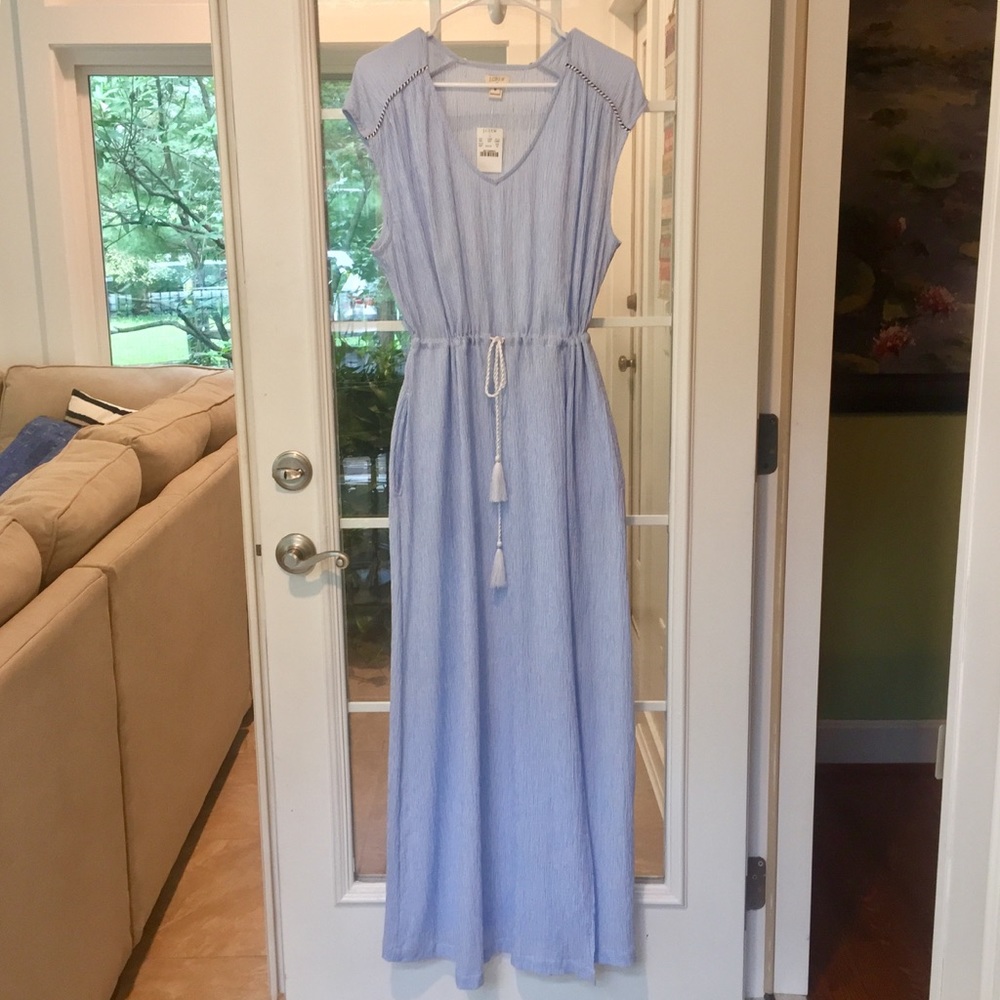 NWT J. Crew Factory Tassel Tunic Maxi Dress